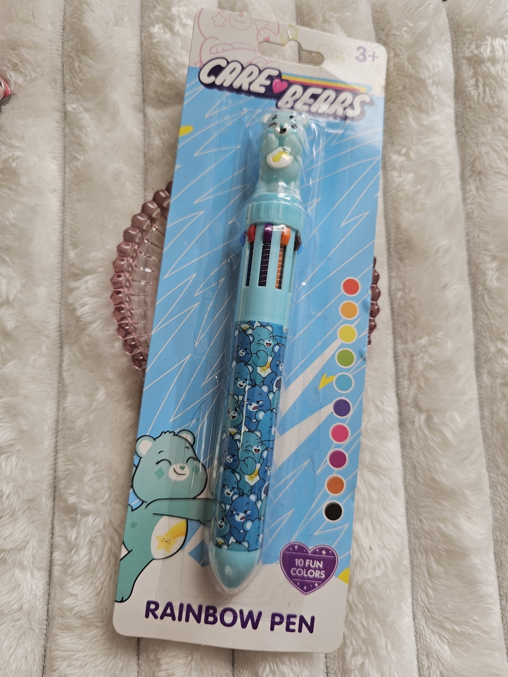 Care Bears Light Blue Multi-Color Rainbow Pen with Bear Topper